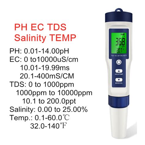 Ph Salinity Tds Ec And Temperature Tester Meter Sciencesio Lanka