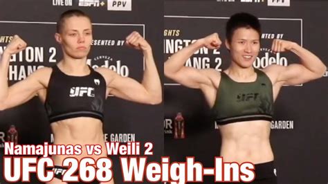 UFC 268 Official Weigh Ins Rose Namajunas Vs Zhang Weili 2 YouTube