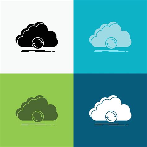 Cloud Syncing Sync Data Synchronization Icon Over Various