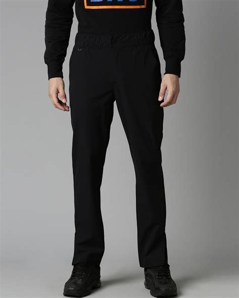 Buy Men S Black Slim Fit Trousers Online At Bewakoof