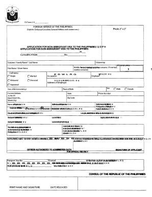 Fillable Online Philippine Application Form For Student Visa Fax Email