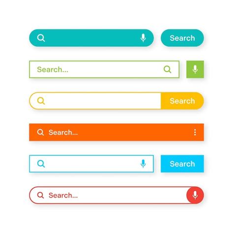 Premium Vector Colorful Search Bar Templates Internet Browser Engine