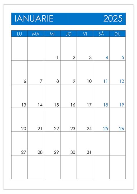 Calendar Ianuarie 2025 Calendarul Su Calendare Romanesti