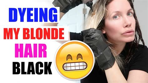 Dyeing My Blonde Hair Black Youtube