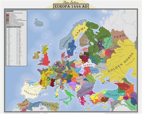 Ante Bellum - Map of Europe 1444 AD by docRoboRobert on DeviantArt