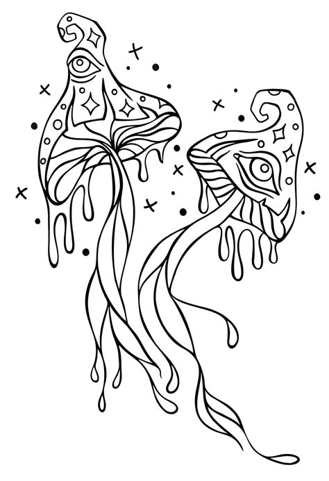 Premium Vector Fantasy Magic Mushrooms Psychedelic Hallucination