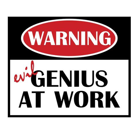 Evil Genius At Work Vinyl Decal Etsy