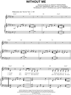 "Without Me" Sheet Music - 30 Arrangements Available Instantly - Musicnotes
