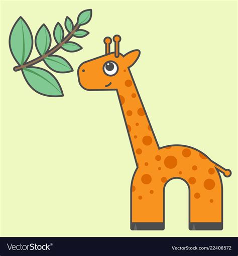 Giraffe cartoon style art for kids Royalty Free Vector Image