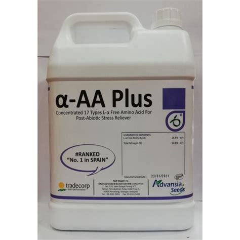 Advansia A Aa Plus 5l Amino Asid Baja Foliar Amino Acid Bio