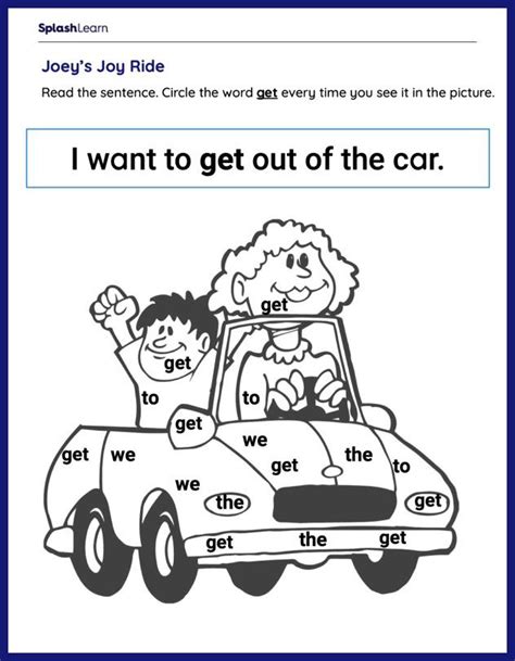 Sight Words Worksheets For Kindergarteners Online Splashlearn Page 2