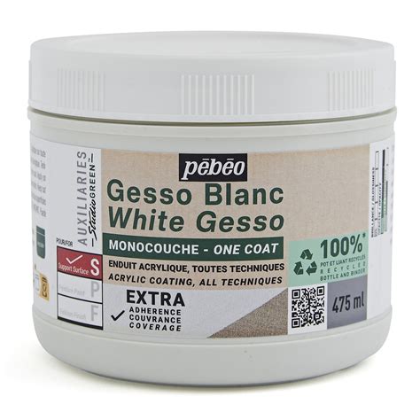 Pebeo Gesso white 475 ml vit gesso för grundmålning grundering