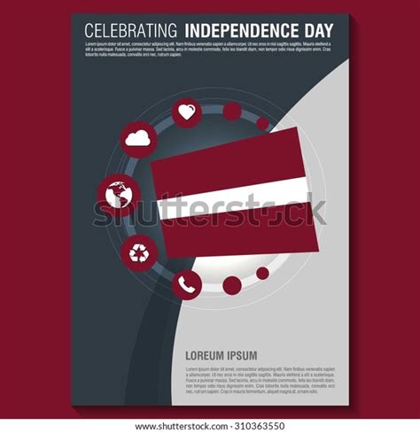 Vector Latvia Independence Day Flyer Template Stock Vector Royalty