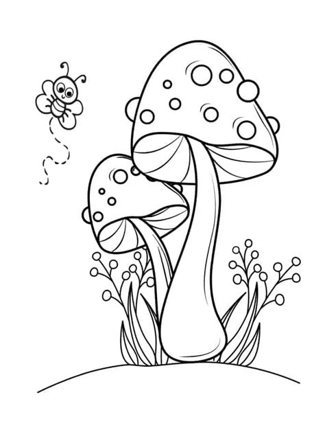 Cute Mushroom Coloring Pages