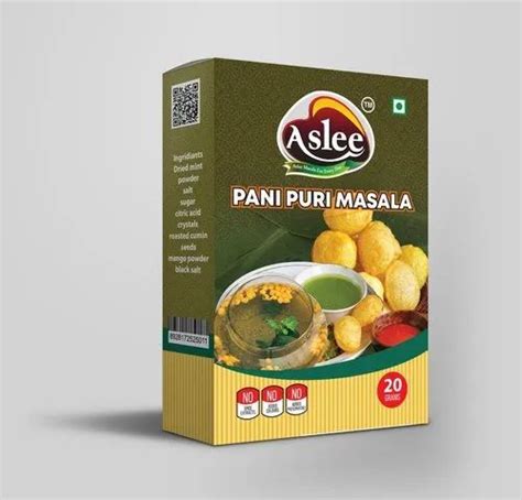 Aslee Pani Puri Masala Packaging Size Gm Packaging Type Box At