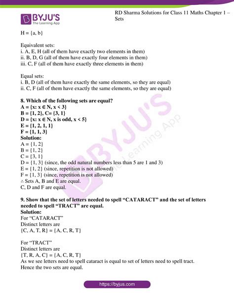 RD Sharma Solutions For Class 11 Maths Updated For 2023 24 Chapter 1 Sets