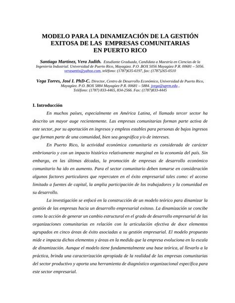 PDF MODELO PARA LA DINAMIZACIÓN DE LA GESTIÓN EXITOSA DE