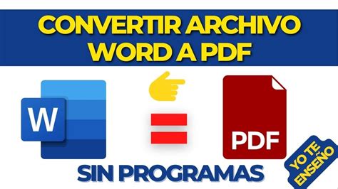 Como Convertir Documento WORD A PDF Sin Programas RAPIDO Y FACIL YouTube