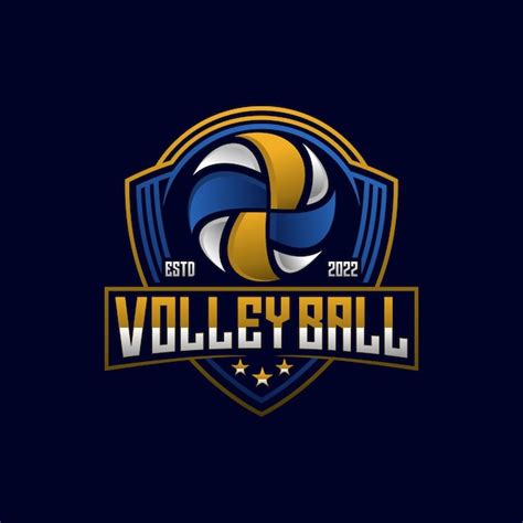 Volleyball Sport Logo Design Vektor Illustration Premium Vektor