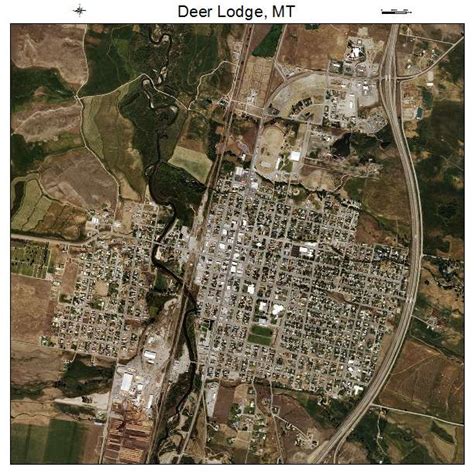 Aerial Photography Map of Deer Lodge, MT Montana