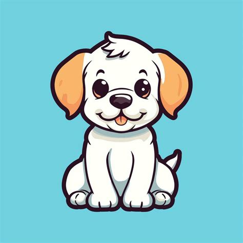 simple puppy cartoon dog on blue background 25374992 Vector Art at Vecteezy