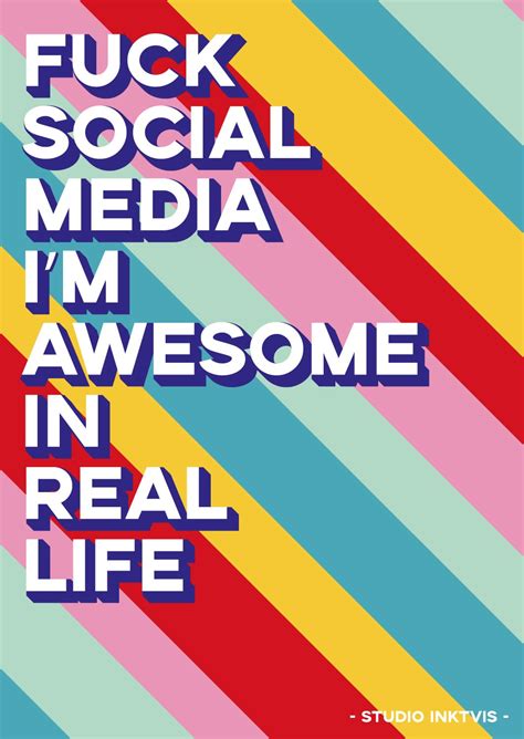 Fuck Social Media Quote Kaart Bastaa