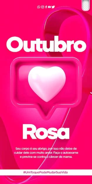 Modelo De Mídia Social Psd Campanha Outubro Rosa Prevenção Do Câncer De