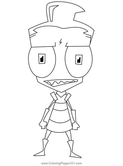 Invader Zim And Gir Coloring Page In 2023 Coloring Pages Invader Zim