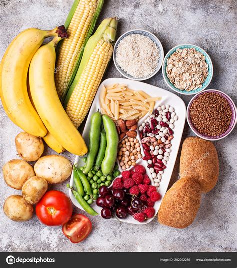 Healthy Products Sources Of Carbohydrates Stock Photo Yulianny