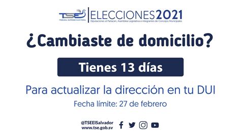 Tse El Salvador On Twitter Si Cambiaste De Domicilio Tienes Menos De