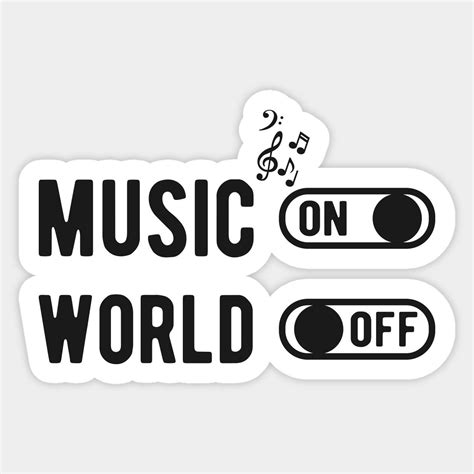 Music On World Off By Kc Happy Shop Cute Laptop Stickers Funny