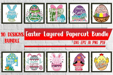 Easter Layered Papercut Bundle Svg Png Gr Fico Por Assalwaassalwa