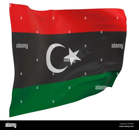 Libya Flag Isolated Waving Banner National Flag Of Libya Stock Photo