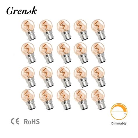 Grensk LED Bulb B22 Bayonet Base 1W Spiral Filament Energy Saving Led