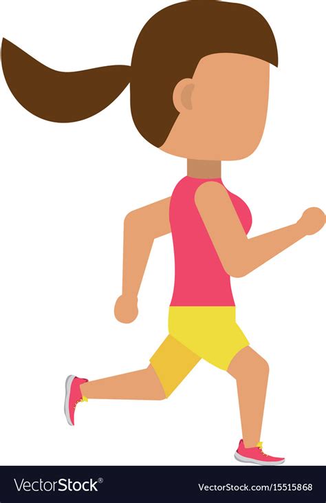 Woman running cartoon Royalty Free Vector Image