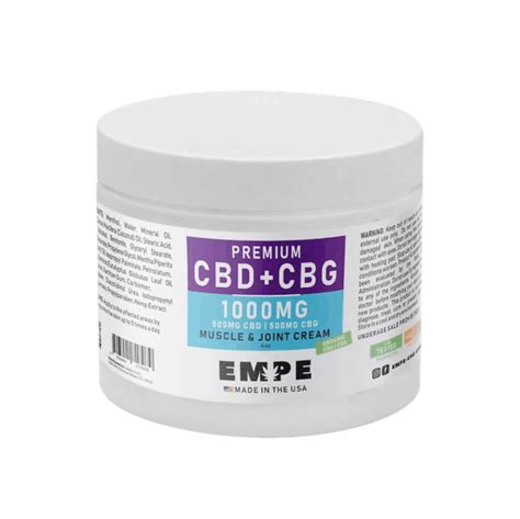 CBD CBG Cream 1000mg EMPE USA Organic CBD