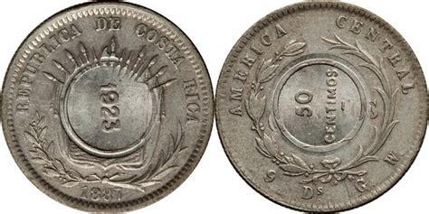 50 Céntimos Counterstamped Coinage Type VIII Costa Rica Numista