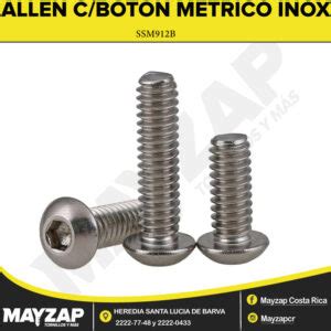 Tornillo Allen Boton Inoxidable Milimétrico M6 Mayzap Tornillos y