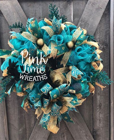 Peacock Christmas Wreath For Front Door Peacock Decor Etsy Canada Christmas Wreaths Wreaths