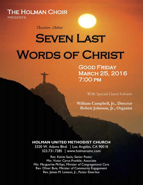 Good Friday Services The Seven Last Words Of Christ Holman United