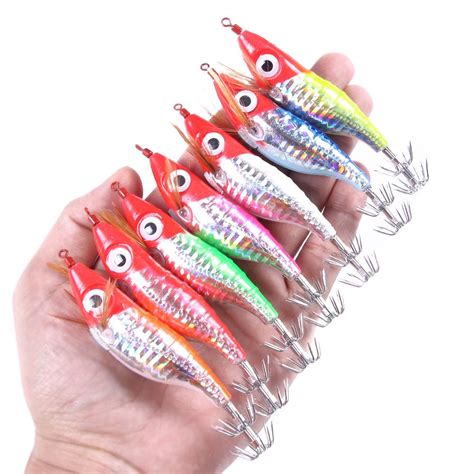 Cheap Cm G Luminous Bait Squid Hook Wood Shrimp Lures Octopus Bait