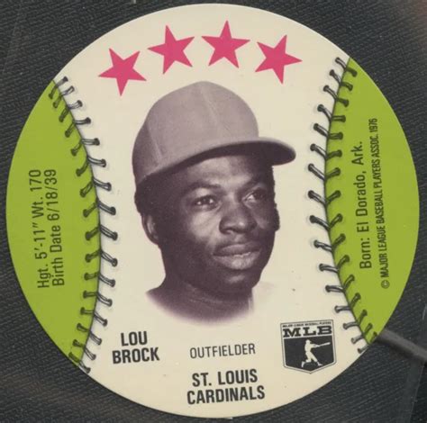 1976 SAFELON DISC Lou Brock St Louis Cardinals Hall Of Fame EUR 9 06