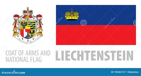 Vector Set of the Coat of Arms and National Flag of Liechtenstein Stock ...