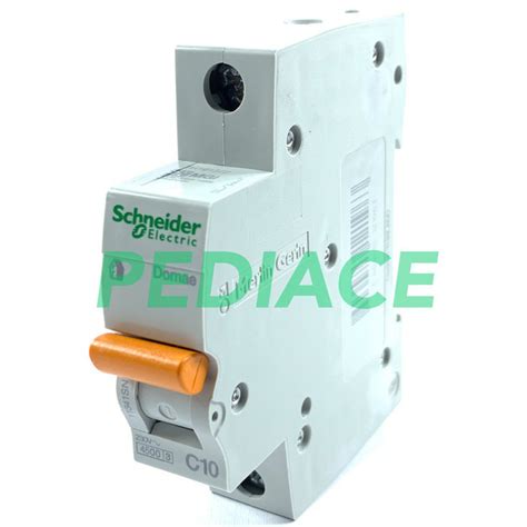 Mcb 1 Phase Schneider DOMAE Merlin 10A 2200 Watt Circuit Breaker SNI