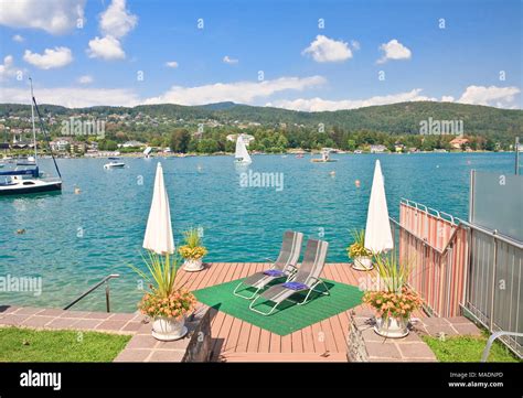 Private Beach Lake Worthersee Velden Am Worthersee Resort See Austria