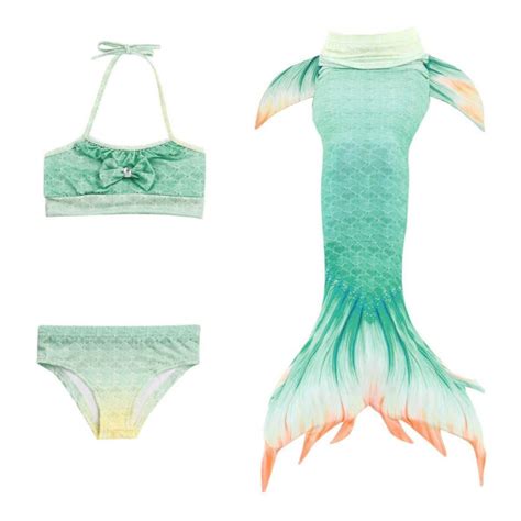 Malla Bikini Cola Sirena Premium Infantil Niñas Traje Baño Variante Diseño Verde 120 Atrix