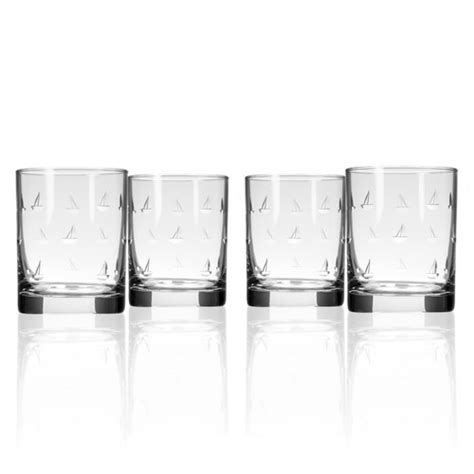 Sailing Etched Double Old Fashioned Glasses Set Of 4 Caron S Beach House