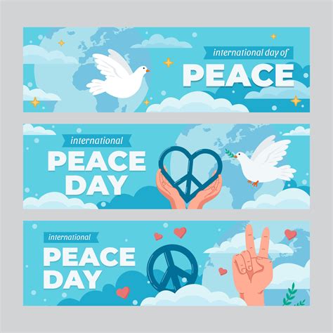 International Day Of Peace Banners Set 12371694 Vector Art At Vecteezy