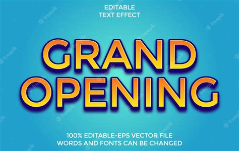 Premium Vector Grand Opening Text Effect Template Use For Branding