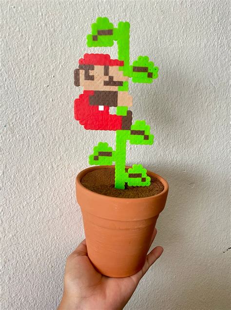 Mario Bros Perler Bead Plants Plants For Decoration Desk And Etsy